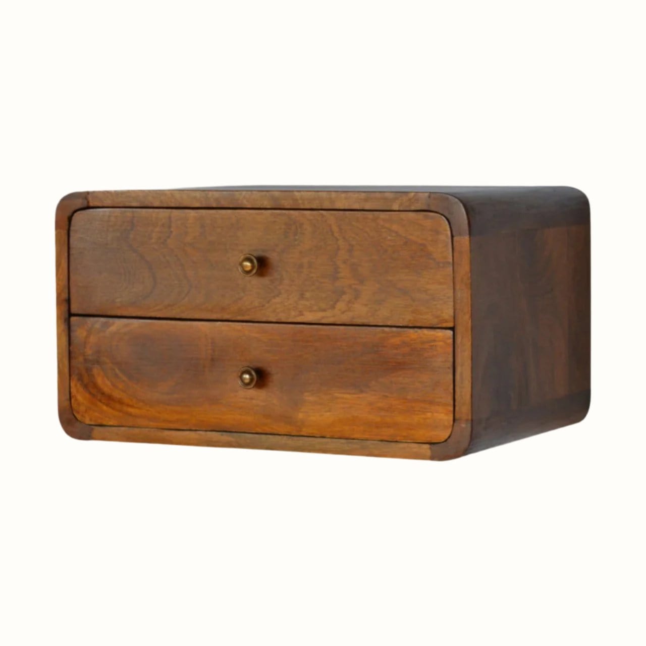 Bokel Home Bedside Tables Hamade Wall-Mounted Bedside Table, Medium - Chestnut