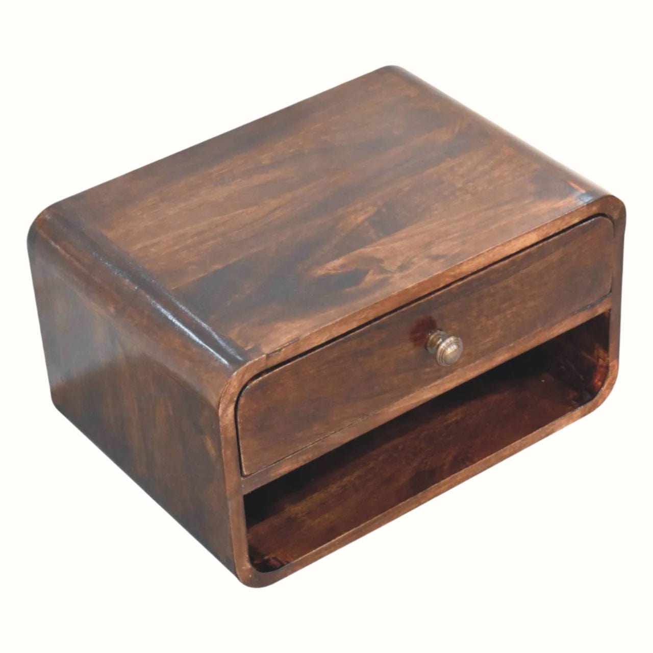 Bokel Home Bedside Tables Hamade Wall Mounted Open Bedside Table, Medium - California Walnut
