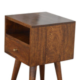 Bokel Home Bedside Tables Littler Bedside Table, Small - Chestnut