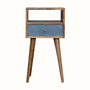 Bokel Home Bedside Tables Littler Bedside Table, Small - Natural/Blue