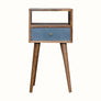Bokel Home Bedside Tables Littler Bedside Table, Small - Natural/Blue