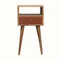 Bokel Home Bedside Tables Littler Bedside Table, Small - Natural/Brick Red