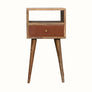 Bokel Home Bedside Tables Littler Bedside Table, Small - Natural/Brick Red