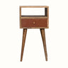 Bokel Home Bedside Tables Littler Bedside Table, Small - Natural/Brick Red