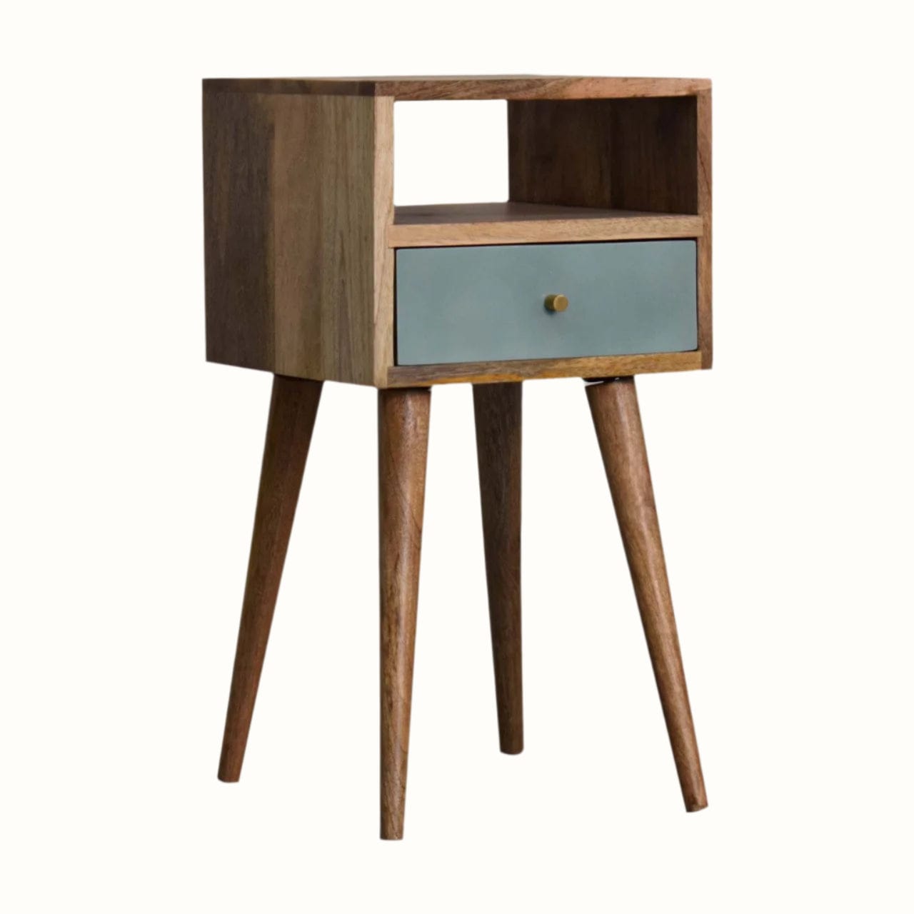 Bokel Home Bedside Tables Littler Bedside Table, Small - Natural/Duck Egg