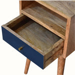 Bokel Home Bedside Tables Littler Bedside Table, Small - Natural/Navy Blue
