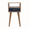 Bokel Home Bedside Tables Littler Bedside Table, Small - Natural/Navy Blue