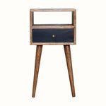 Bokel Home Bedside Tables Littler Bedside Table, Small - Natural/Navy Blue