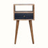 Bokel Home Bedside Tables Littler Bedside Table, Small - Natural/Navy Blue