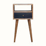 Bokel Home Bedside Tables Littler Bedside Table, Small - Natural/Navy Blue