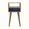 Bokel Home Bedside Tables Littler Bedside Table, Small - Natural/Navy Blue