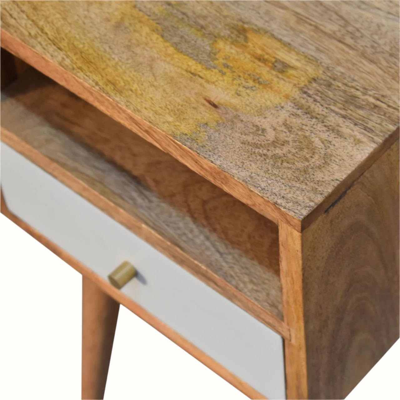 Bokel Home Bedside Tables Littler Bedside Table, Small - Natural/Sky Blue