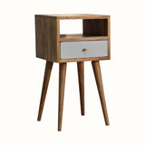Bokel Home Bedside Tables Littler Bedside Table, Small - Natural/Sky Blue