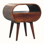 Bokel Home Bedside Tables Merrill Open Bedside Table, Large - Chestnut