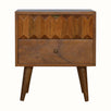Bokel Home Bedside Tables Prism 2 Drawer Bedside Table - Chestnut