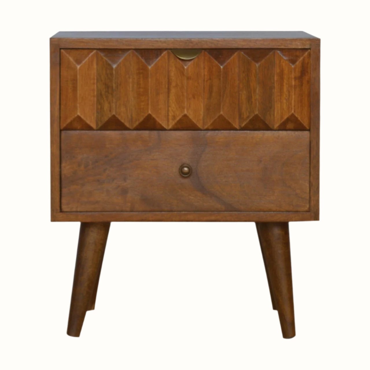 Bokel Home Bedside Tables Prism 2 Drawer Bedside Table - Chestnut