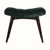 Bokel Home Bench Bethell Curved Stool, Medium - Forest Green Velvet/Walnut