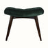 Bokel Home Bench Bethell Curved Stool, Medium - Forest Green Velvet/Walnut