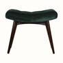 Bokel Home Bench Bethell Curved Stool, Medium - Forest Green Velvet/Walnut