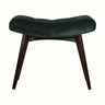 Bokel Home Bench Bethell Curved Stool, Medium - Forest Green Velvet/Walnut