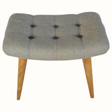 Bokel Home Bench Bethell Curved Stool, Medium - Grey Tweed/Natural