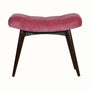 Bokel Home Bench Bethell Curved Stool, Medium - Rose Pink Velvet/Walnut