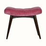 Bokel Home Bench Bethell Curved Stool, Medium - Rose Pink Velvet/Walnut