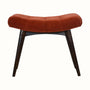 Bokel Home Bench Bethell Curved Stool, Medium - Rust Velvet/Walnut