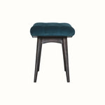 Bokel Home Bench Bethell Curved Stool, Medium - Teal Velvet/Walnut
