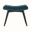 Bokel Home Bench Bethell Curved Stool, Medium - Teal Velvet/Walnut