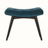 Bokel Home Bench Bethell Curved Stool, Medium - Teal Velvet/Walnut