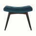 Bokel Home Bench Bethell Curved Stool, Medium - Teal Velvet/Walnut