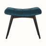 Bokel Home Bench Bethell Curved Stool, Medium - Teal Velvet/Walnut