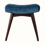 Bokel Home Bench Bethell Curved Stool, Small - Teal Velvet/Walnut