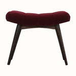 Bokel Home Bench Bethell Curved Stool - Wine Red Velvet/Walnut