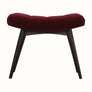 Bokel Home Bench Bethell Curved Stool - Wine Red Velvet/Walnut