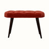 Bokel Home Bench Femia Velvet Bench - Brick Red/Walnut