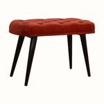 Bokel Home Bench Femia Velvet Bench - Brick Red/Walnut