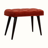 Bokel Home Bench Femia Velvet Bench - Brick Red/Walnut