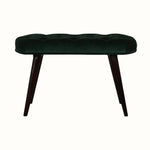 Bokel Home Bench Femia Velvet Bench - Emerald Green/Walnut