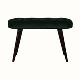 Bokel Home Bench Femia Velvet Bench - Emerald Green/Walnut