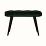 Bokel Home Bench Femia Velvet Bench - Emerald Green/Walnut