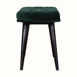 Bokel Home Bench Femia Velvet Bench - Emerald Green/Walnut