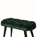 Bokel Home Bench Femia Velvet Bench - Emerald Green/Walnut