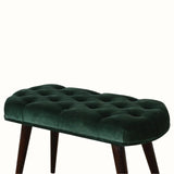 Bokel Home Bench Femia Velvet Bench - Emerald Green/Walnut