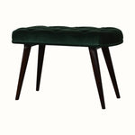 Bokel Home Bench Femia Velvet Bench - Emerald Green/Walnut