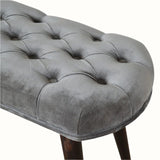 Bokel Home Bench Femia Velvet Bench - Grey/Walnut