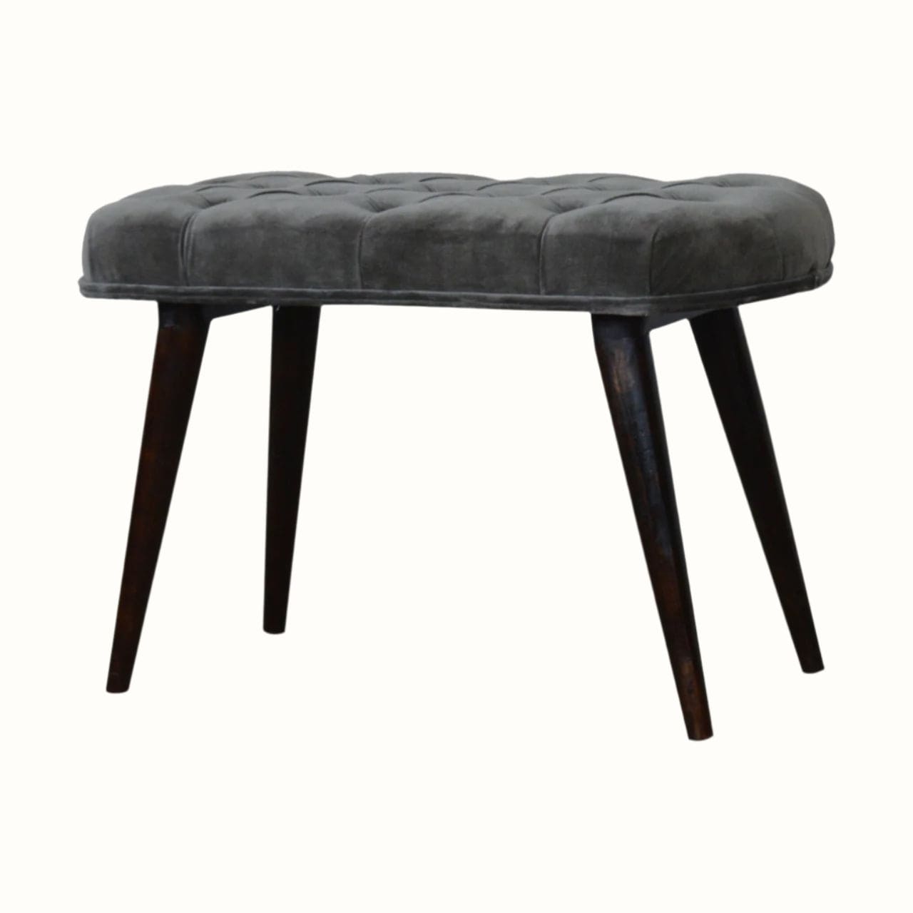 Bokel Home Bench Femia Velvet Bench - Grey/Walnut