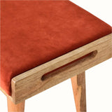 Bokel Home Bench Keene Bench - Burnt Red Velvet/Natural