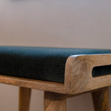 Bokel Home Bench Keene Bench - Forest Green Velvet/Natural